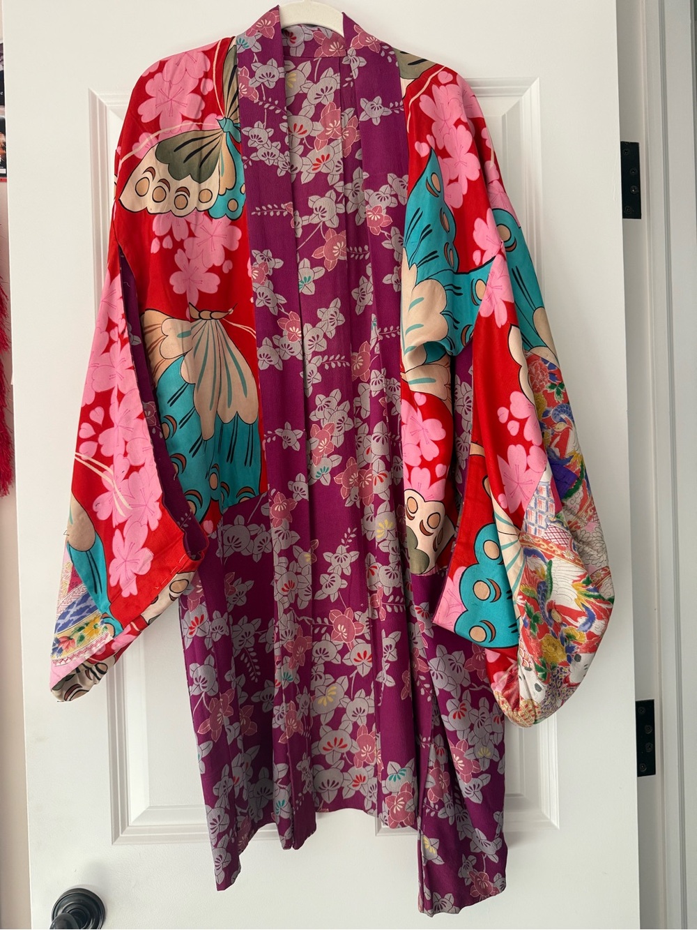 Authentic Kimono Jacket in Purple & Red